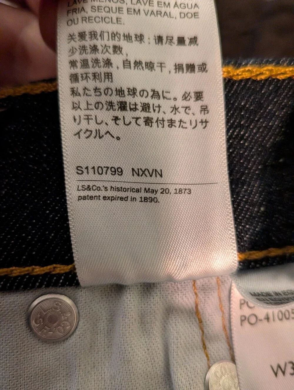 Levi's 514 Straight Leg Jeans Men's Size 36 x 36 Dark Indigo Wash Waterless